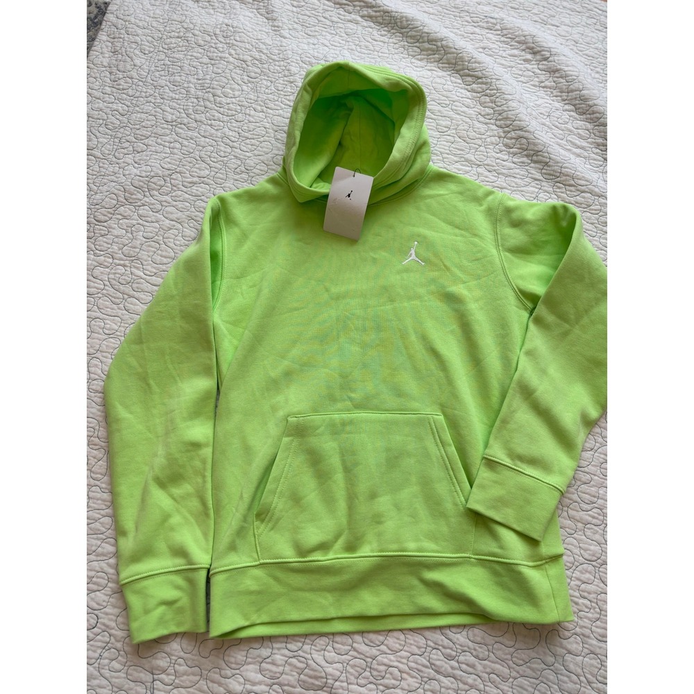 Jordan Youth Pullover Hoodie Ghost Green Neon Jumpman Sweatshirt Size Large #155